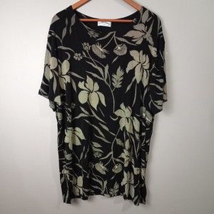 Frazier Lawrence Woman Plus 4X Black Gold Floral Stretch Evening Party Top